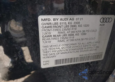 2022 Audi Q3 Premium 40 Tfsi Quattro Tiptronic from USA, damaged, VIN WA1AUCF34N1016242